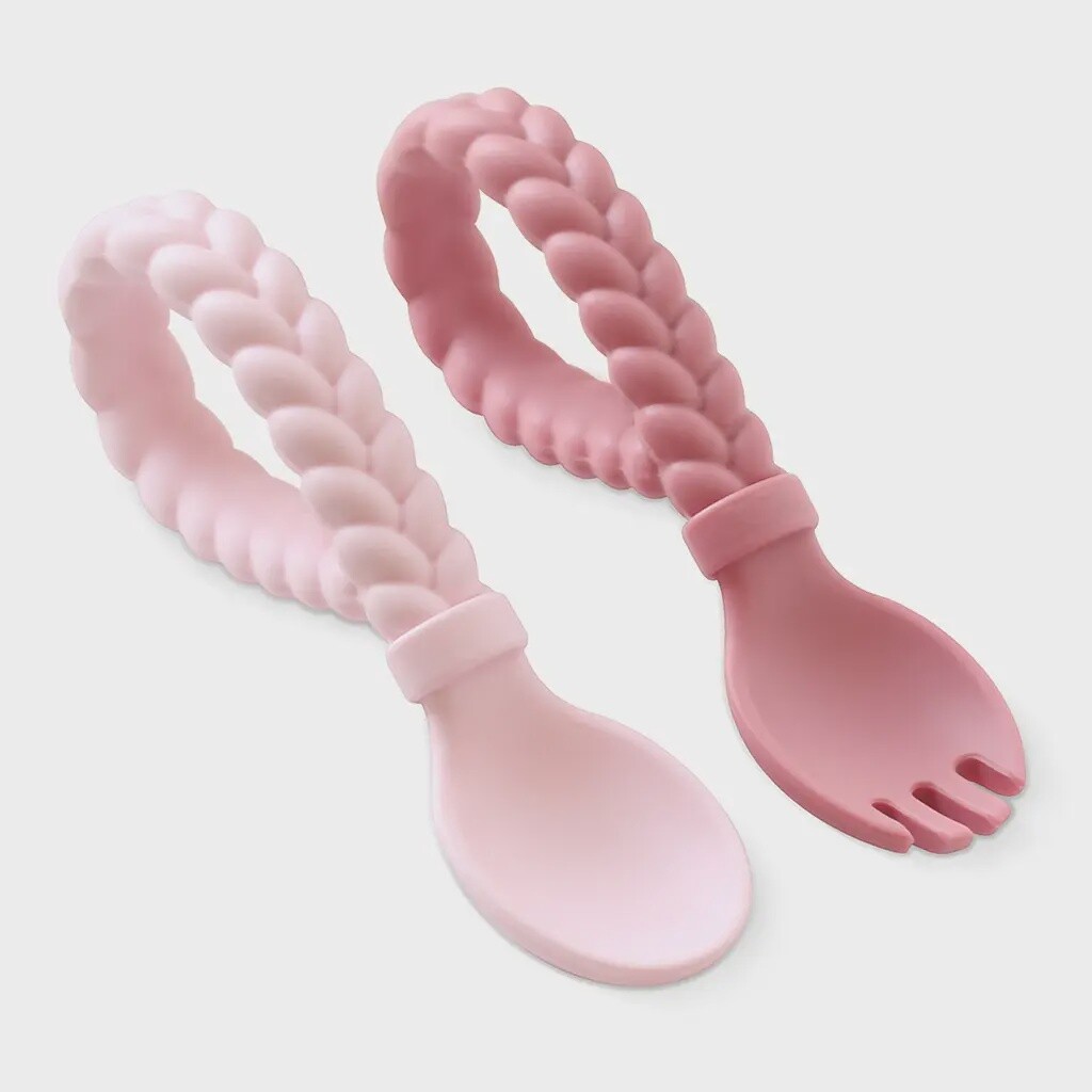 Itzy Ritzy Sweetie Spoons Spoon + Fork Set (Pink)