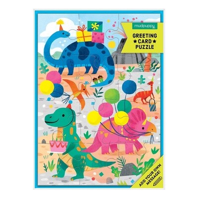 Mudpuppy Greeting Card Puzzle (Dino Party)