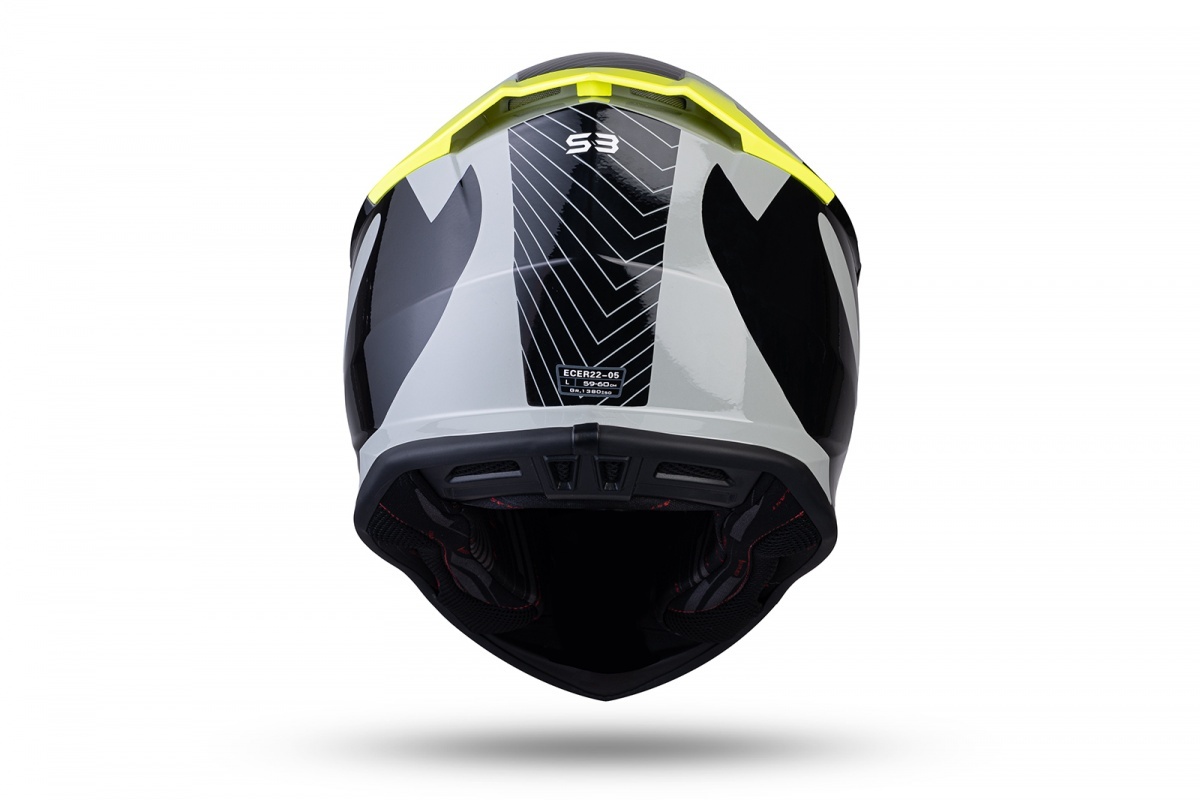 Casco Motocross Ufo Plast Intrepid Grey Black Neon