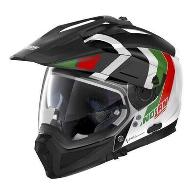 Casco CROSSOVER NOLAN N70-2 X DECURIO N-Com 34 Metal White Strada/Fuoristrada