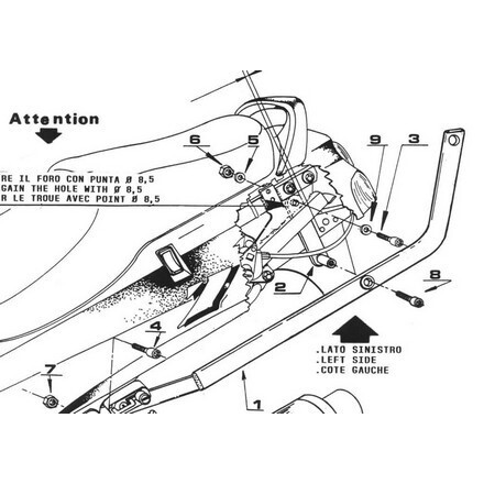 GIVI 423F Attacco posteriore Kawasaki ZZR 600 (93-01)