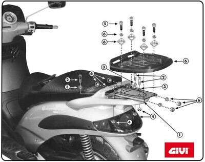 GIVI E341 Attacco posteriore PIAGGIO Beverly 125-200 (01 > 04)