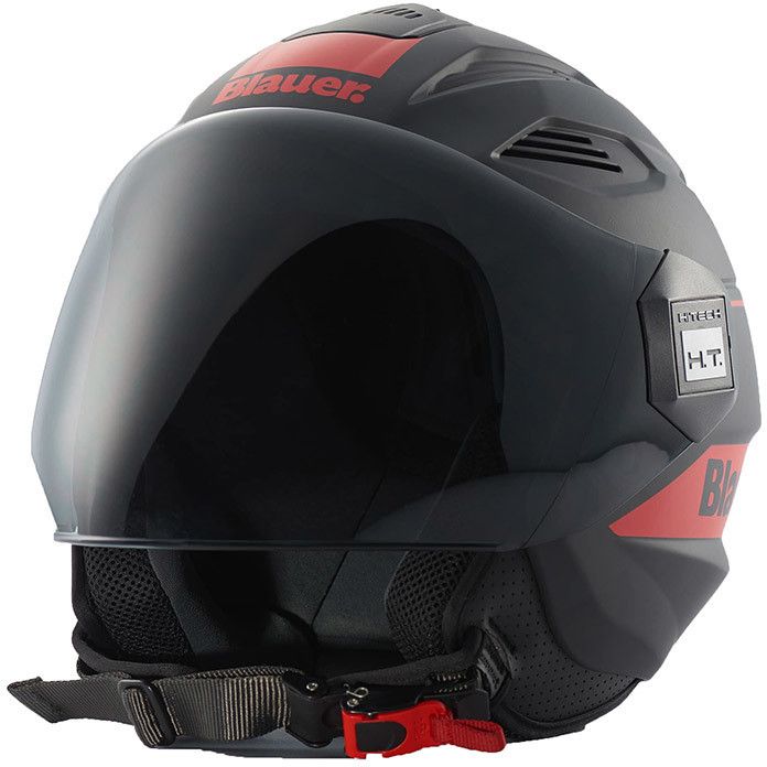 Casco jet Blauer BRAT Nero Rosso Opaco