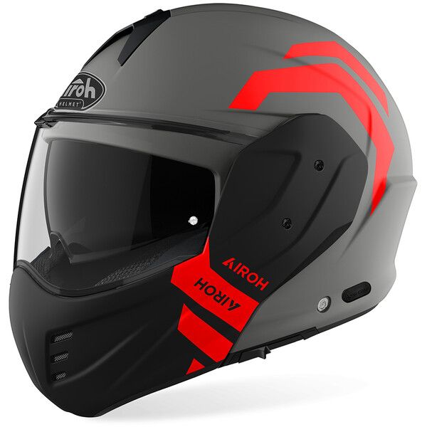 Casco Modulare Airoh Mathisse Illusion Arancione Fluo Grigio