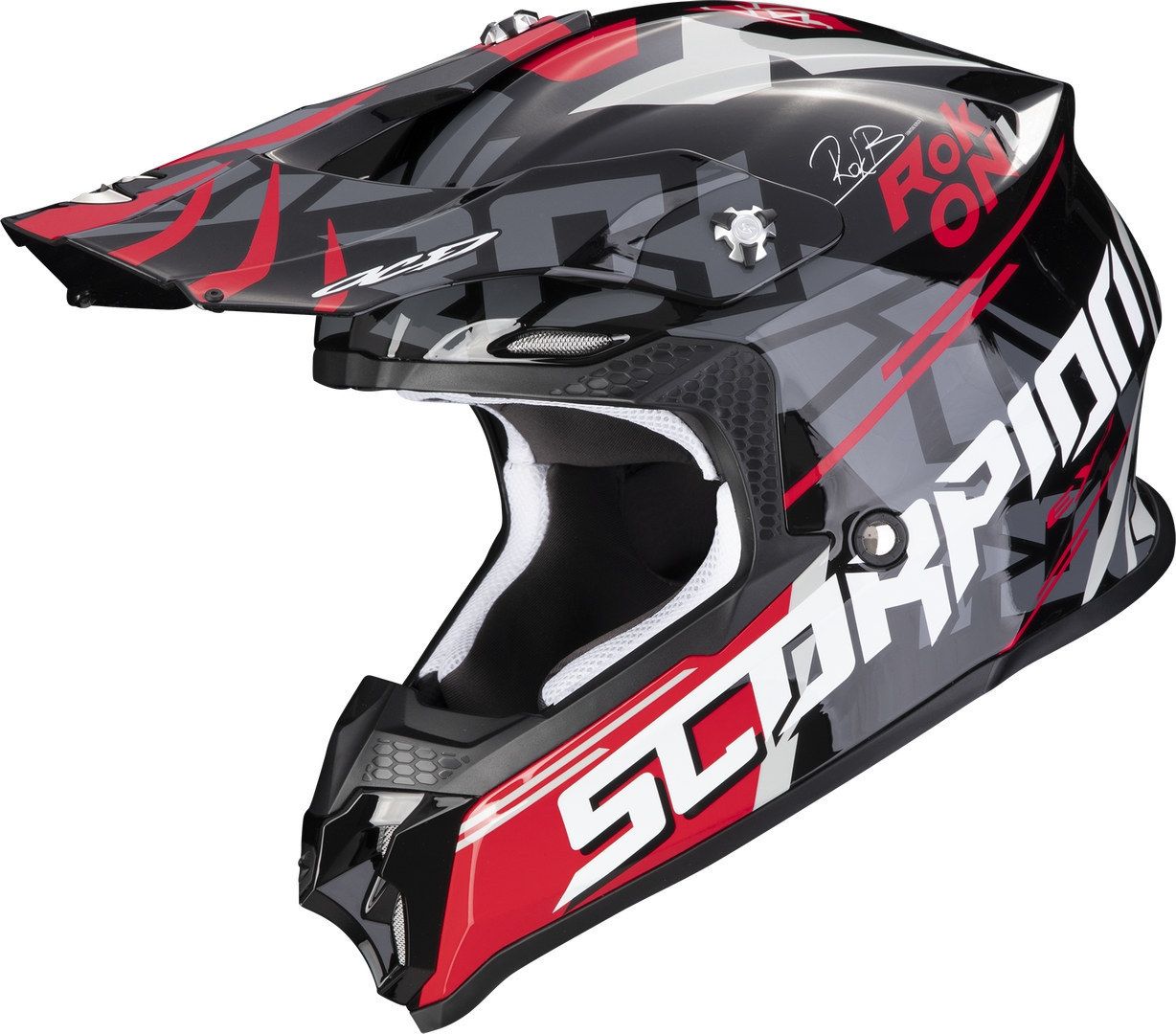 Casco Scorpion VX-16 Evo Air Rok Bagoros Black Red