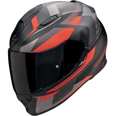 Casco Moto Integrale Scorpion EXO-491 ABILIS Nero opaco Argento Rosso