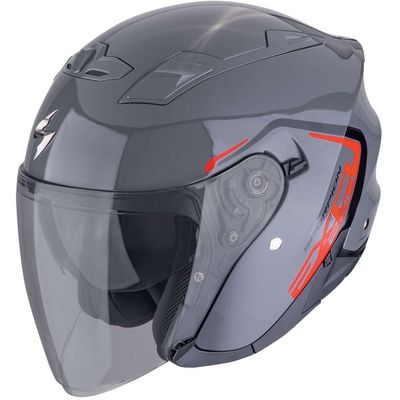 Casco Moto Jet Scorpion EXO-230 CIT-E Grigio Rosso Casco Moto Jet Scorpion EXO-230 CIT-E Grigio Rosso