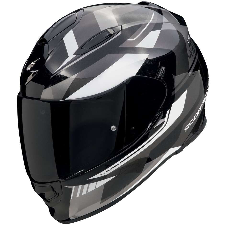 Casco Moto Integrale Scorpion EXO-491 ABILIS Nero Argento Bianco