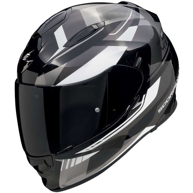 Casco Moto Integrale Scorpion EXO-491 ABILIS Nero Argento Bianco