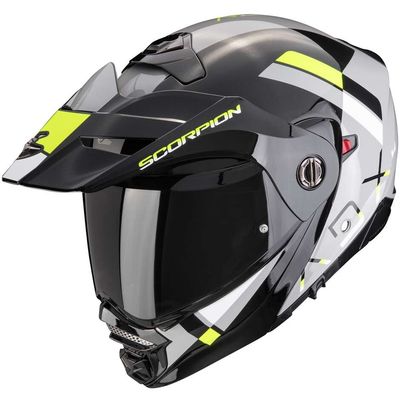 Casco Moto Modulare Adventure P/J Scorpion ADX-2 GALANE Grigio Nero Giallo neon