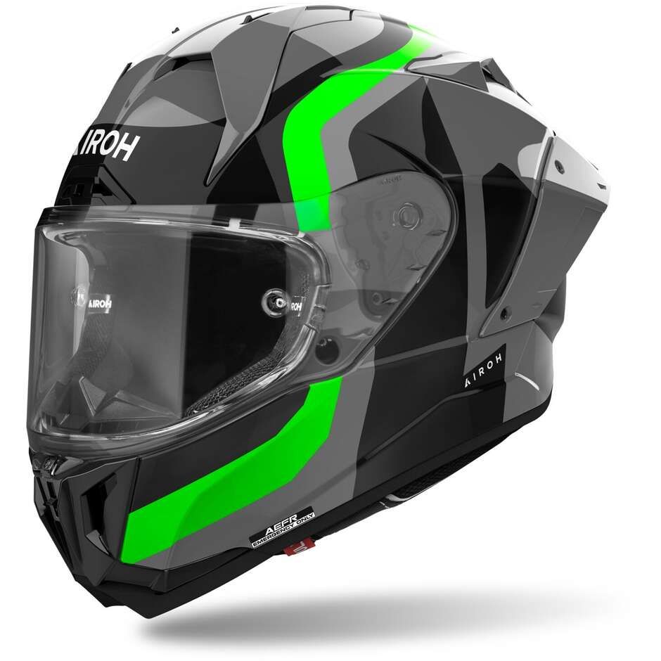 Casco Moto Airoh GP 800 COMPETITION Verde Fluo Lucido