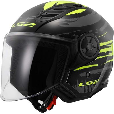 CASCO JET LS2 OF616 AIRFLOW II BRUSH NERO / GIALLO CASCO JET LS2 OF616 AIRFLOW II BRUSH NERO / GIALLO