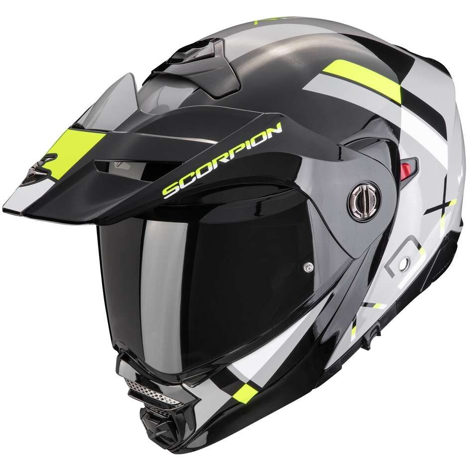 Casco Moto Modulare Adventure P/J Scorpion ADX-2 GALANE Grigio Nero Giallo neon Casco Moto Modulare Adventure P/J Scorpion ADX-2 GALANE Grigio Nero Giallo neon
