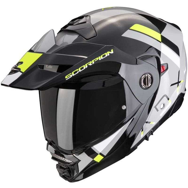 Casco Moto Modulare Adventure P/J Scorpion ADX-2 GALANE Grigio Nero Giallo neon