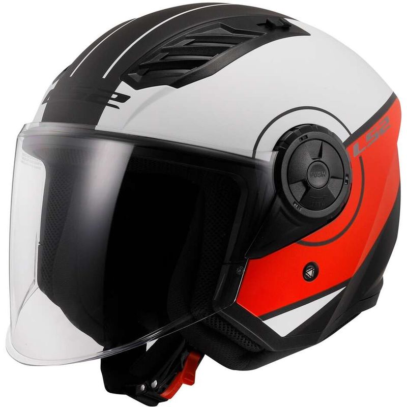 Casco Moto Jet Ls2 OF616 AIRFLOW 2 COVER Bianco Rosso Opaco Casco Moto Jet Ls2 OF616 AIRFLOW 2 COVER Bianco Rosso Opaco