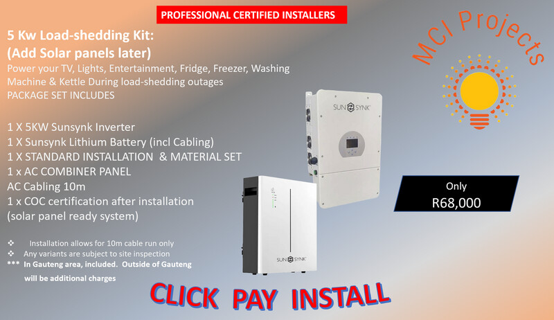 5kW Sunsynk Loadshedding Combo