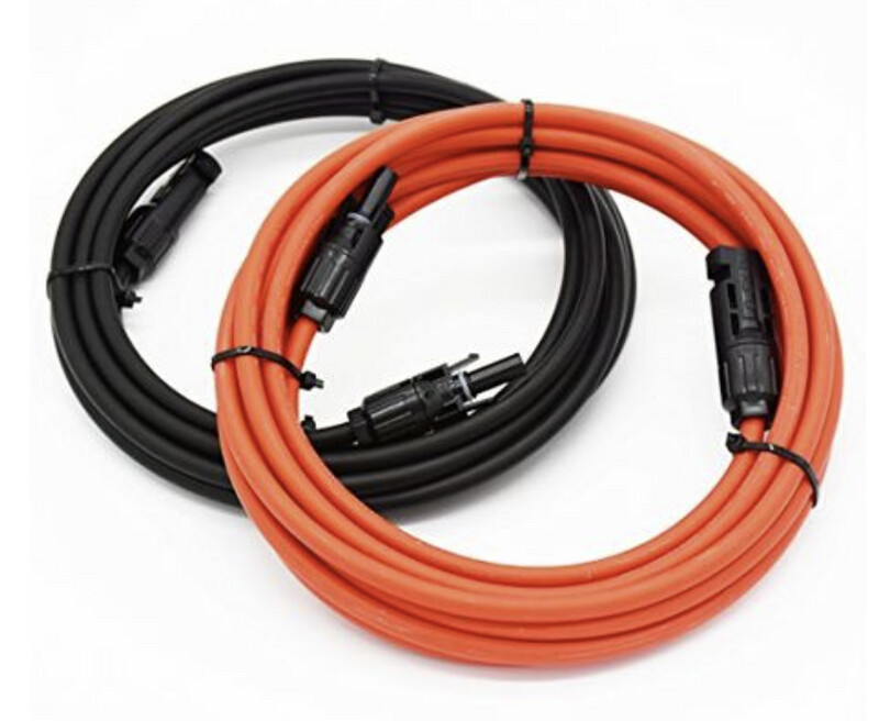 Solar PV Cable Pair 4mm with MC4 Connectors - 3m