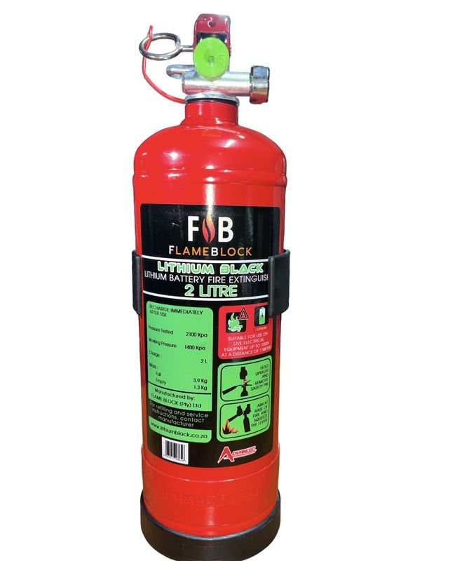 FlameBlock Lithium Battery Fire Extinguisher - 2 Litre