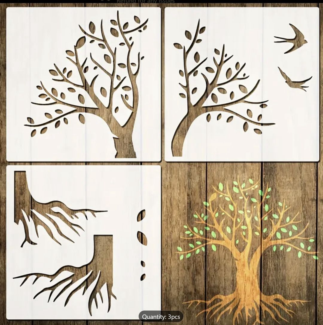 3-Piece Large Tree Stencil Set 3-Piece Large Tree Stencil Set