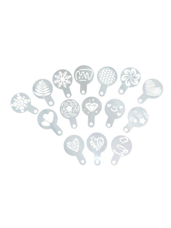 15 PCS Stencils for Cappuccino Foam