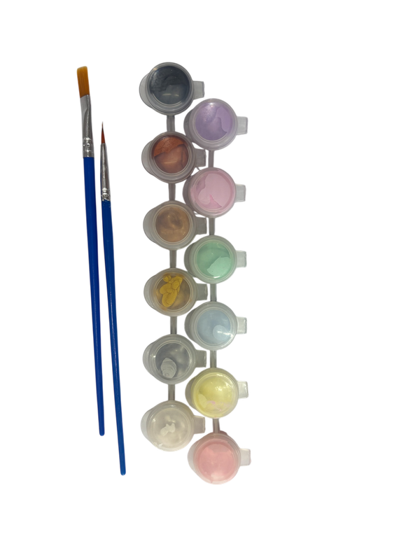 12-Colour 5ML Acrylic Paint Set - Metallic & Pastel