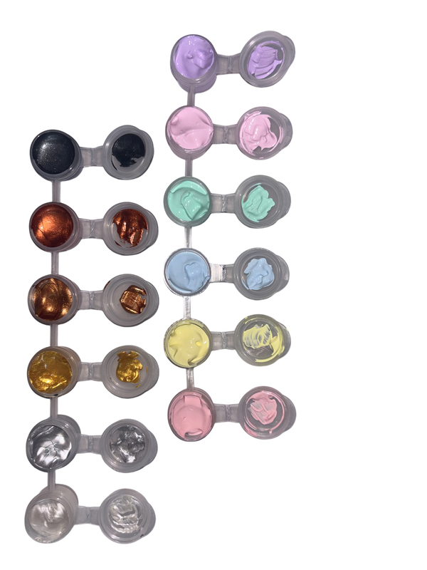 12-Colour 5ML Acrylic Paint Set - Metallic & Pastel
