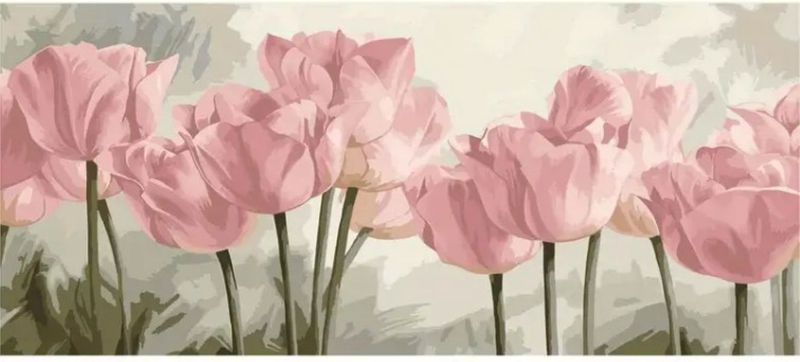 DIY Paint by numbers - Tulips - 40x90