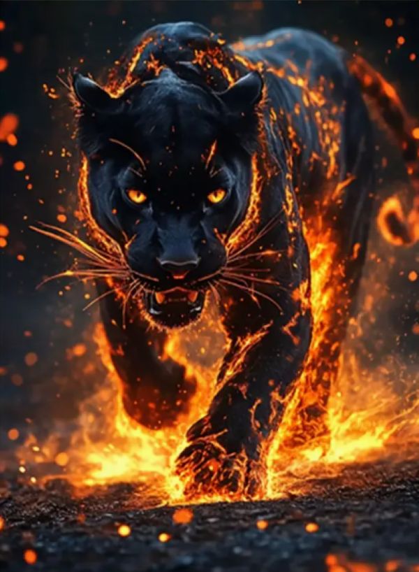 Paint by numbers - Fiery Panther - 40x50cm