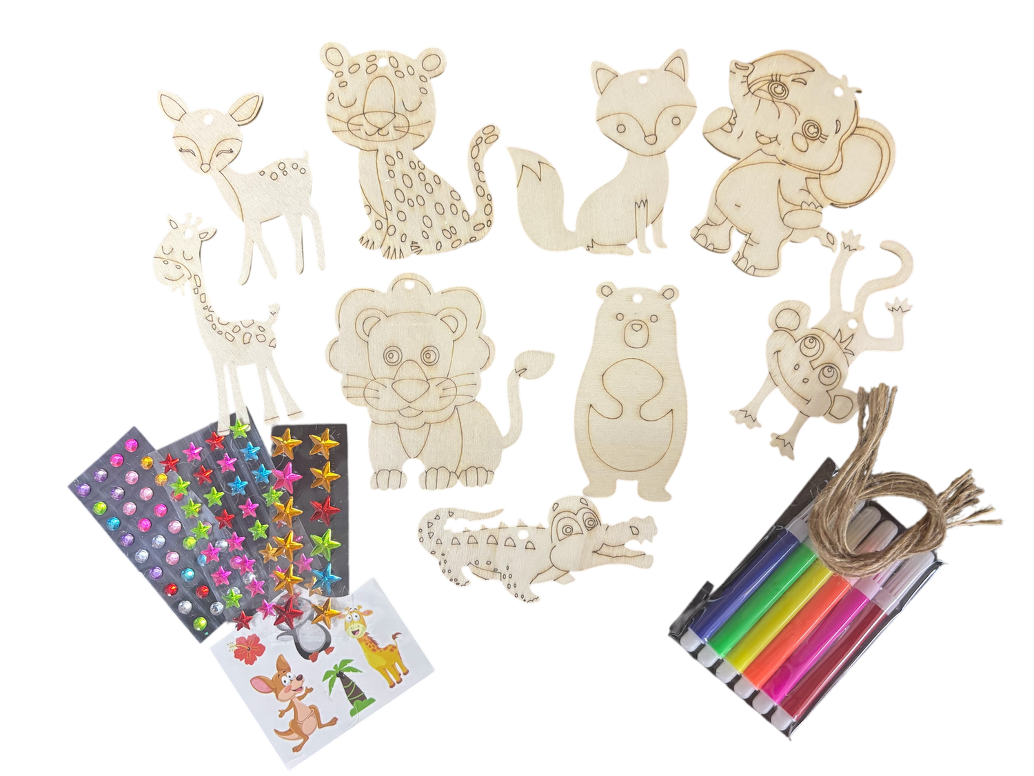 Paint Your Own - Wild Animals - 9 Creations Wood Craft Kit For Kids Paint Your Own - Wild Animals - 9 Creations Wood Craft Kit For Kids