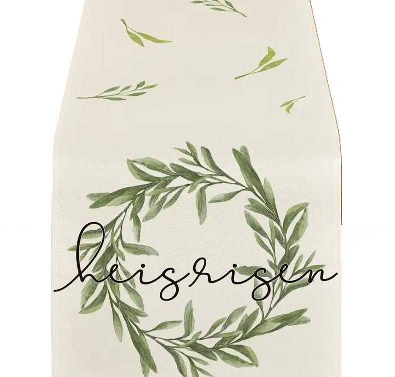 He Has Risen! A Blessed Wreath Table Runner - 184 x 34cm