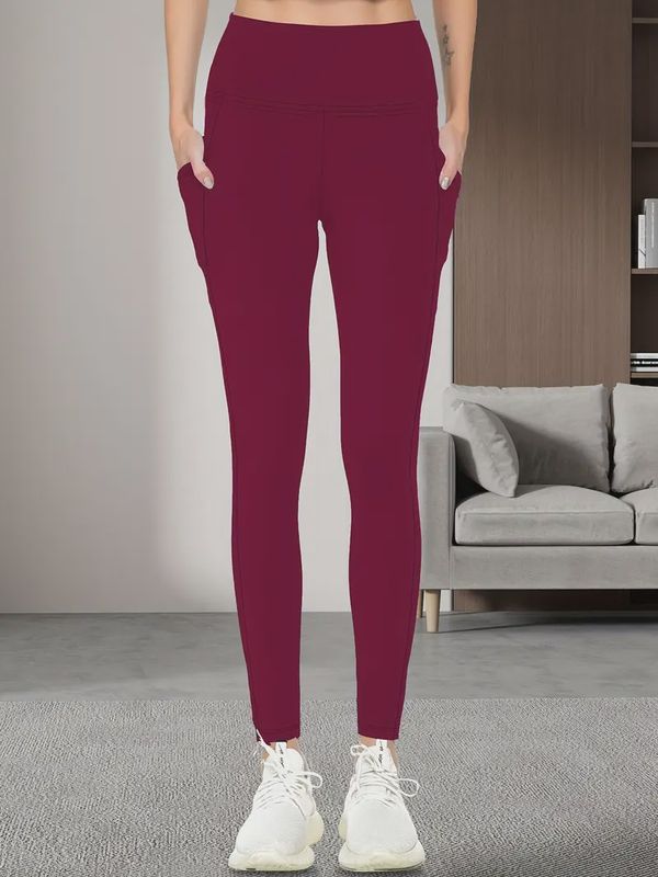 High Waisted Gym Tights Leggings Yoga Pants. Side Pockets & Tummy Control