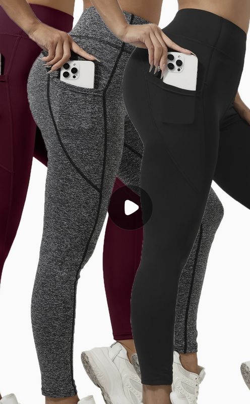 High Waisted Gym Tights Leggings Yoga Pants. Side Pockets & Tummy Control High Waisted Gym Tights Leggings Yoga Pants. Side Pockets & Tummy Control