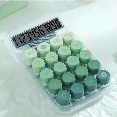 Transparent Digital Calculator With Gradient Keycaps