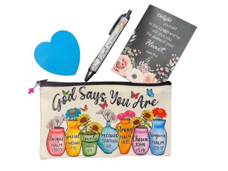 God says ... Inspirational bible verse Pencil bag gift set God says ... Inspirational bible verse Pencil bag gift set