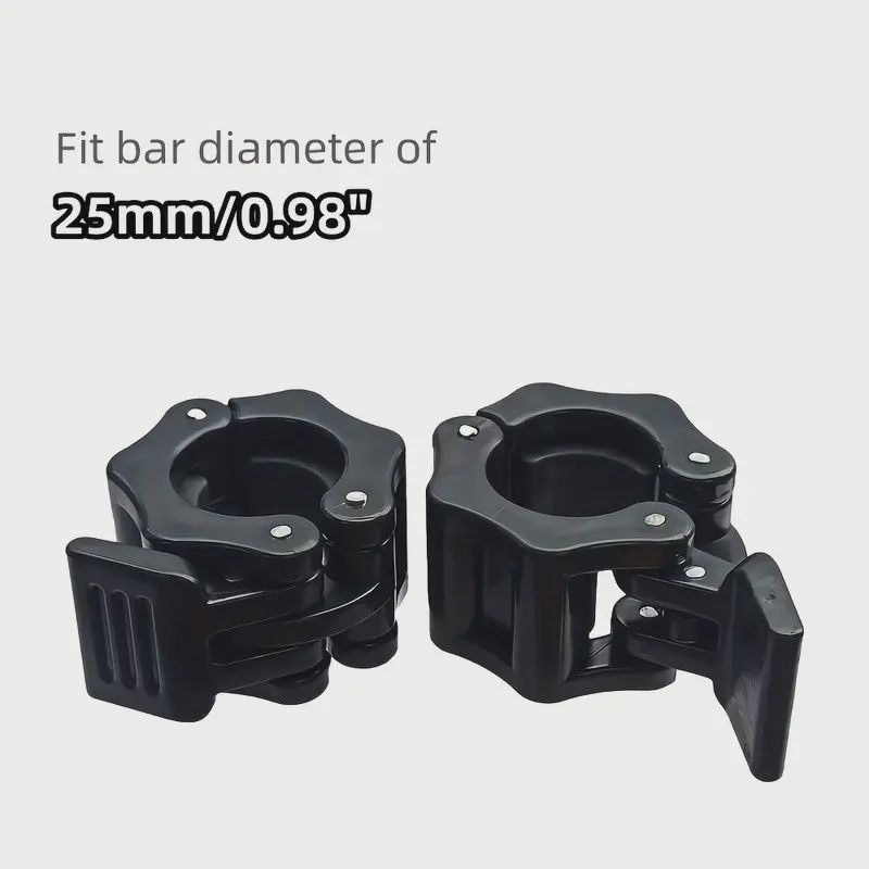 Rejuvist Fitness Dumbbell & Barbell Clamps / Clips - 2.5cm Horizontal Bar Black Short 0 ft 2 Each