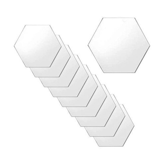 Hexagon Coaster Clear Acrylic Blanks - 9cm Hexagon Coaster Clear Acrylic Blanks - 9cm