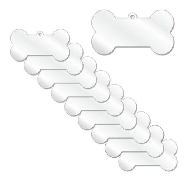 Dog Bone Clear Acrylic Blank Keyring