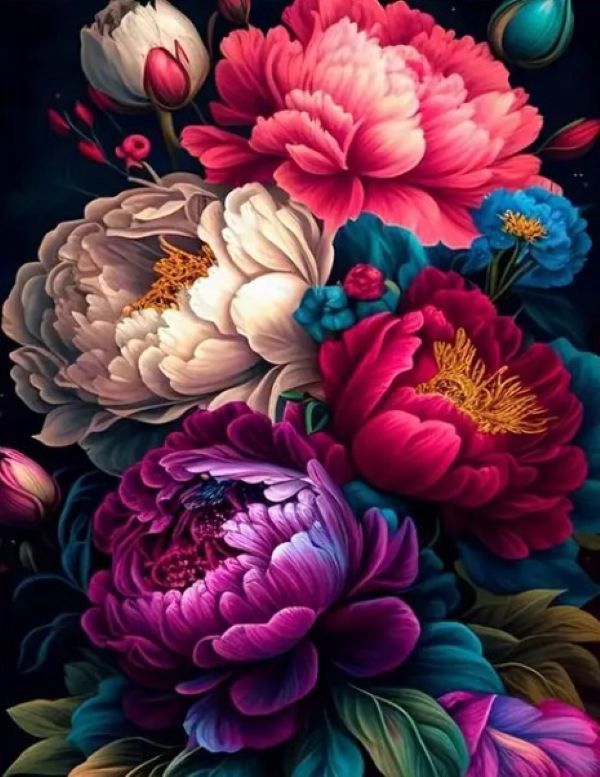 Paint by numbers - Peony colour burst - 40x50cm