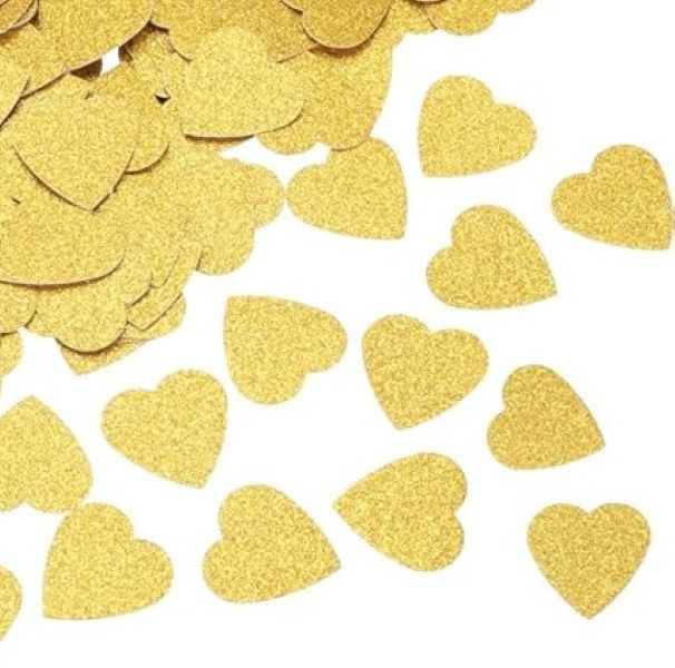 100 pcs Golden hearts confetti 100 pcs Golden hearts confetti