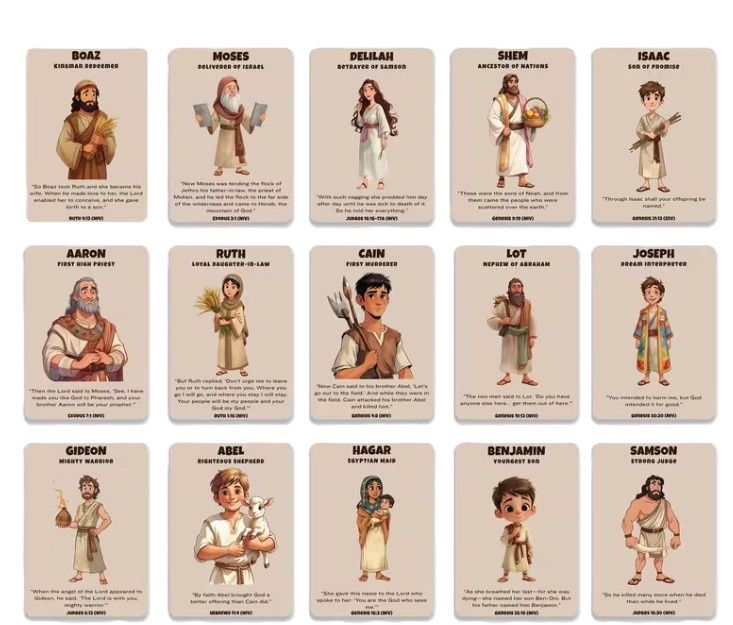 33 piece Bible Character Flashcards