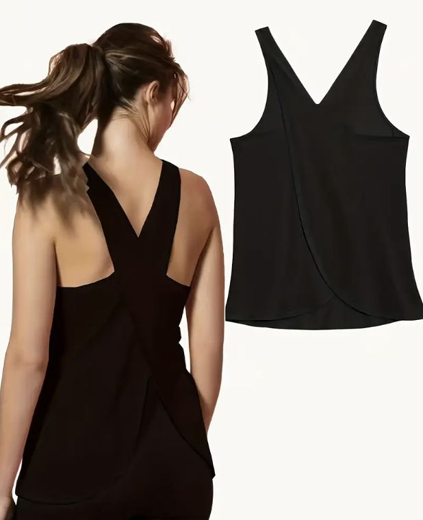 Summer Sports Fitness Tank Top for Ladies, Colour: Black, Size: Small