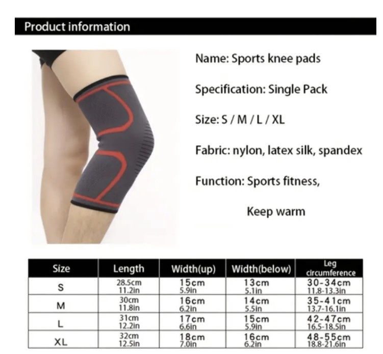 Rejuvist Fitness 2-Pack Compression Anti-Slip Knee Pads Knee Support