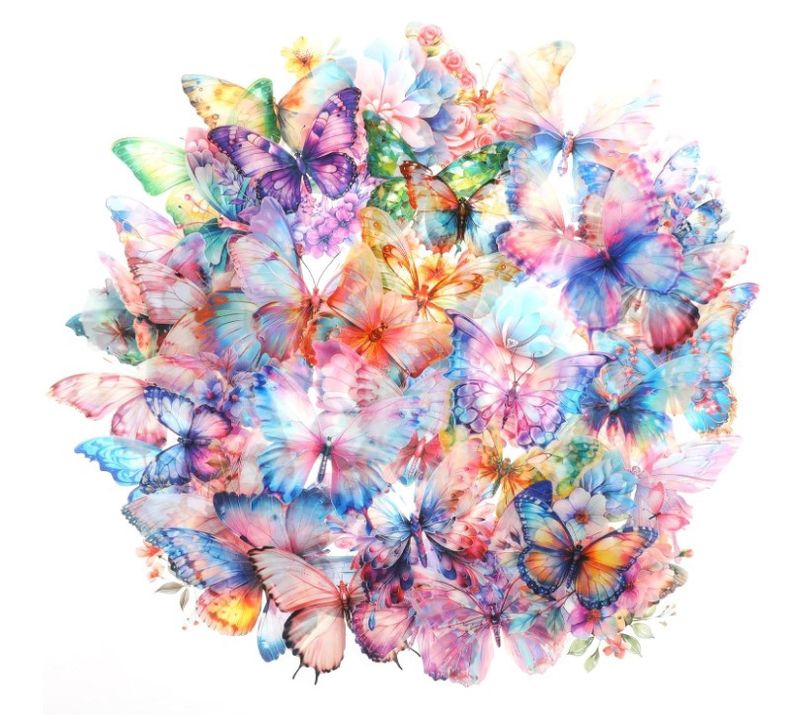 Butterflies stickers - 50 pieces