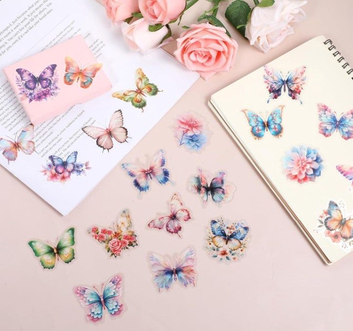 Butterflies stickers - 50 pieces