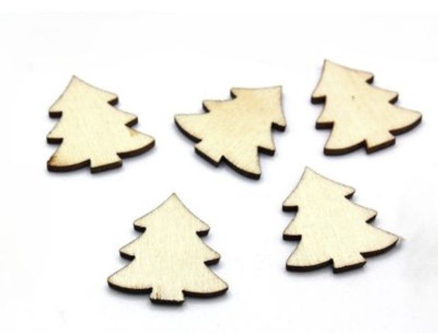 100pcs Unfinished Wooden Christmas Tree confetti 100pcs Unfinished Wooden Christmas Tree confetti