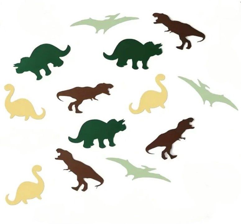 100pcs Dinosaur Confetti 100pcs Dinosaur Confetti, Colour: Green