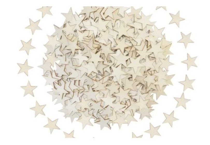 100pcs Unfinished Wooden stars confetti 100pcs Unfinished Wooden stars confetti