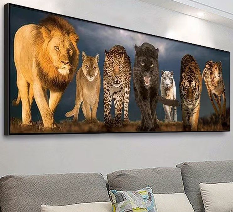 Paint by Numbers - Large Cats - 90x30cm