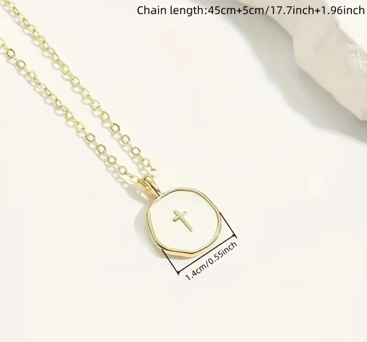 Mother-of-pearl cross necklace