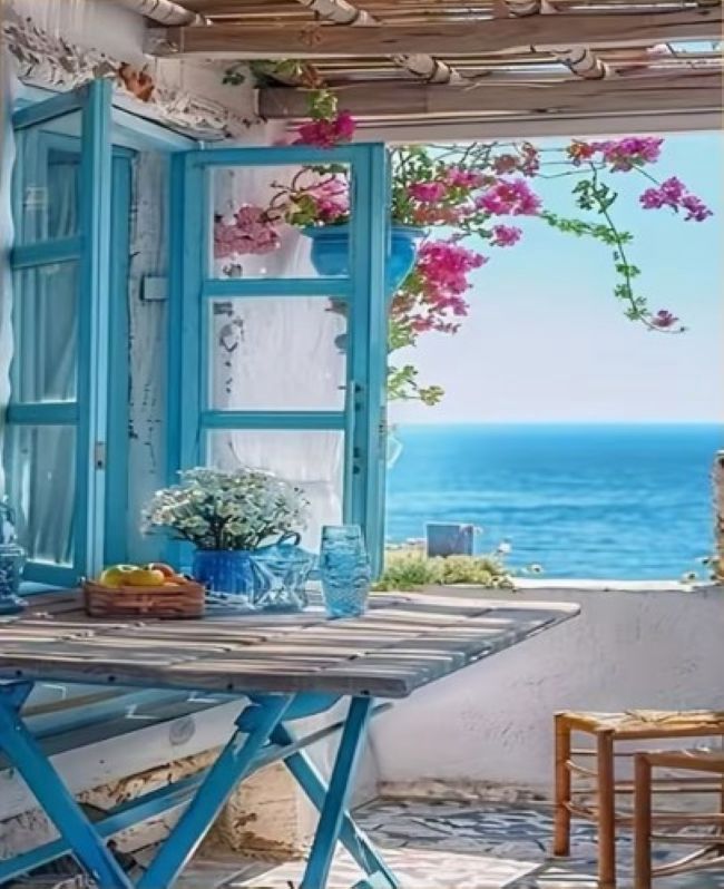 Paint by numbers kit - Mediterranean view - 40x50cm
